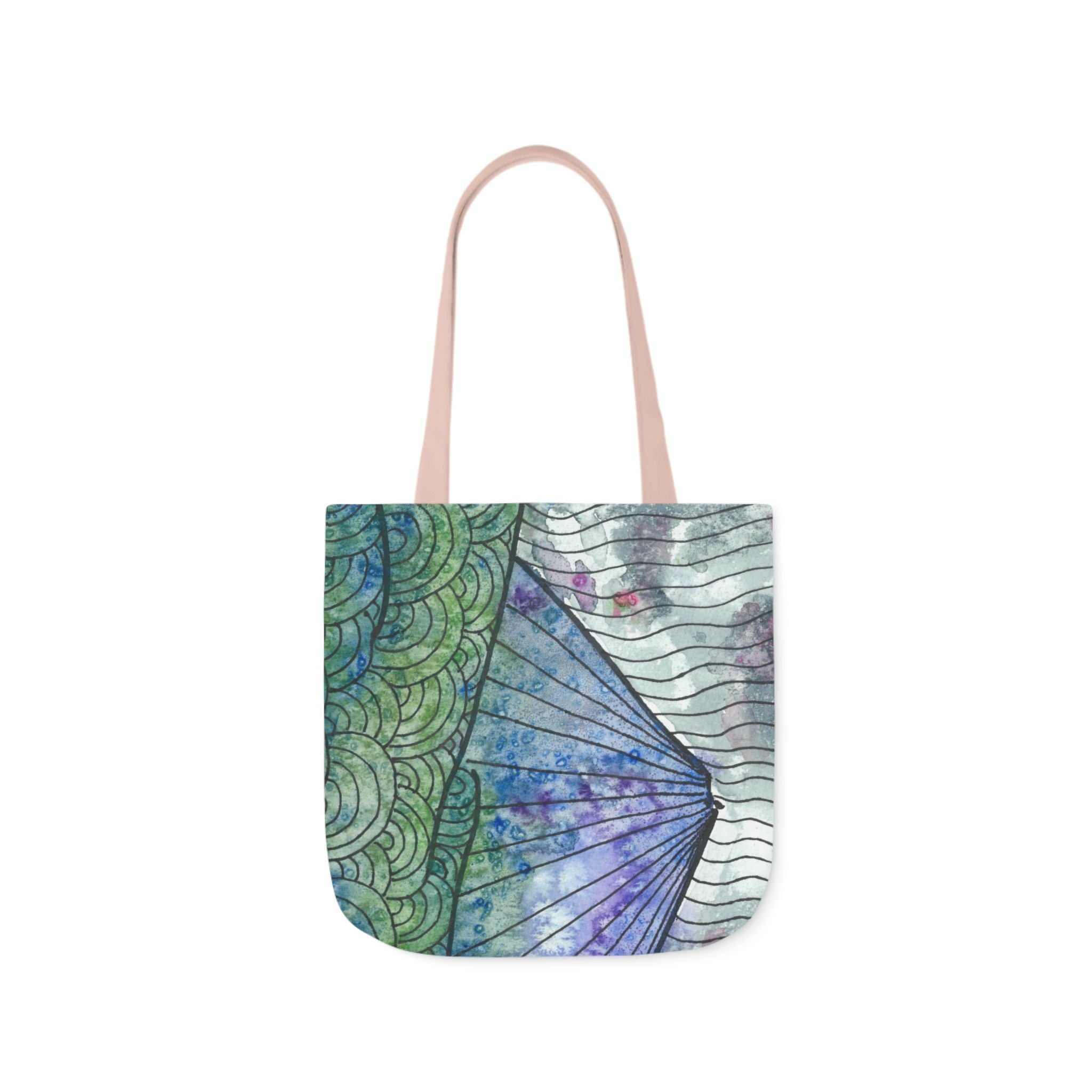 Canvas Tote Bags, Colourful Abstract Designs, 5-Color Straps, 3 Sizes.  For Family and friends or a Special Gift #90 Rtanj Pyramid