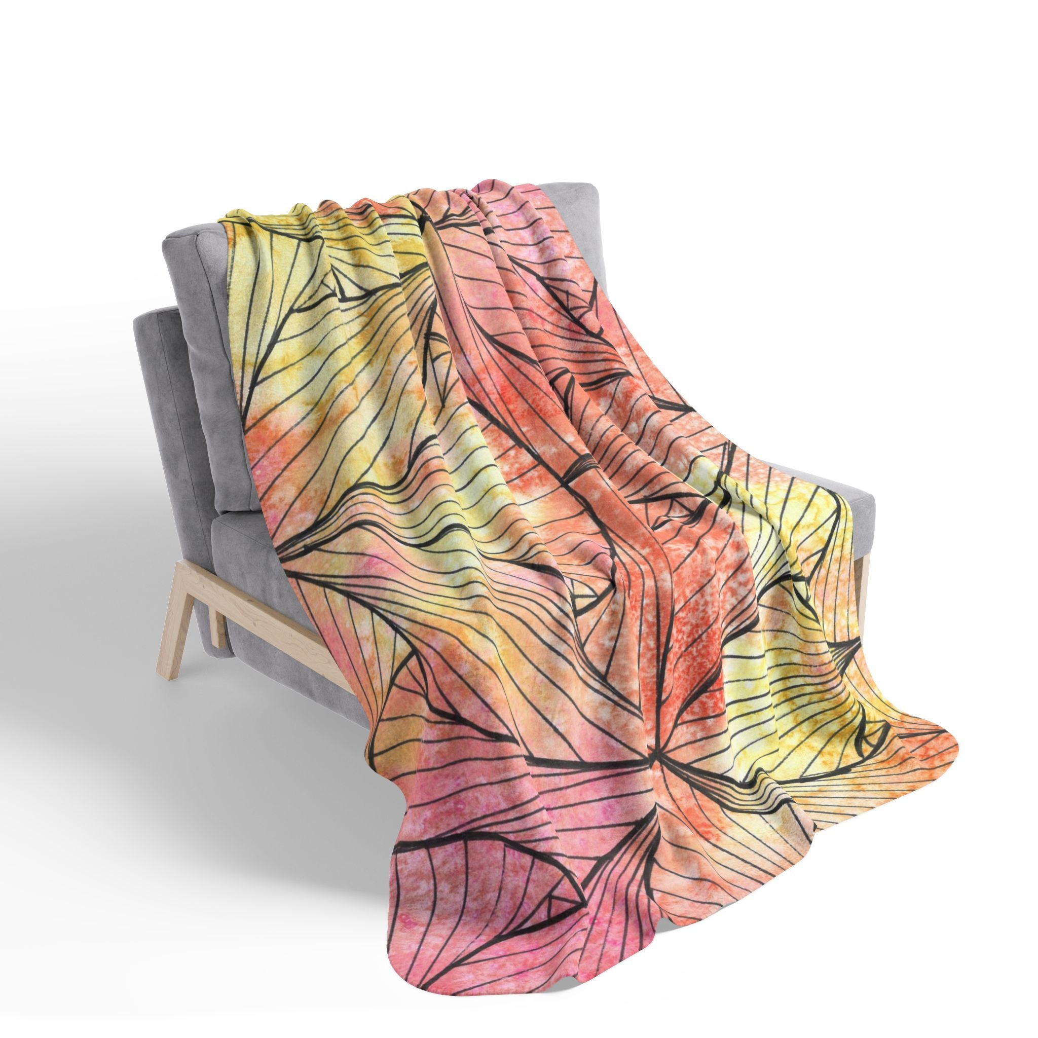 Fleece Throw Blanket, Textured Sherpa Underside, Hemmed, 2 Sizes. Colourful Abstract Design. Perfect for Bedroom, Living Room, or Special Gift #39 Impossible They Said