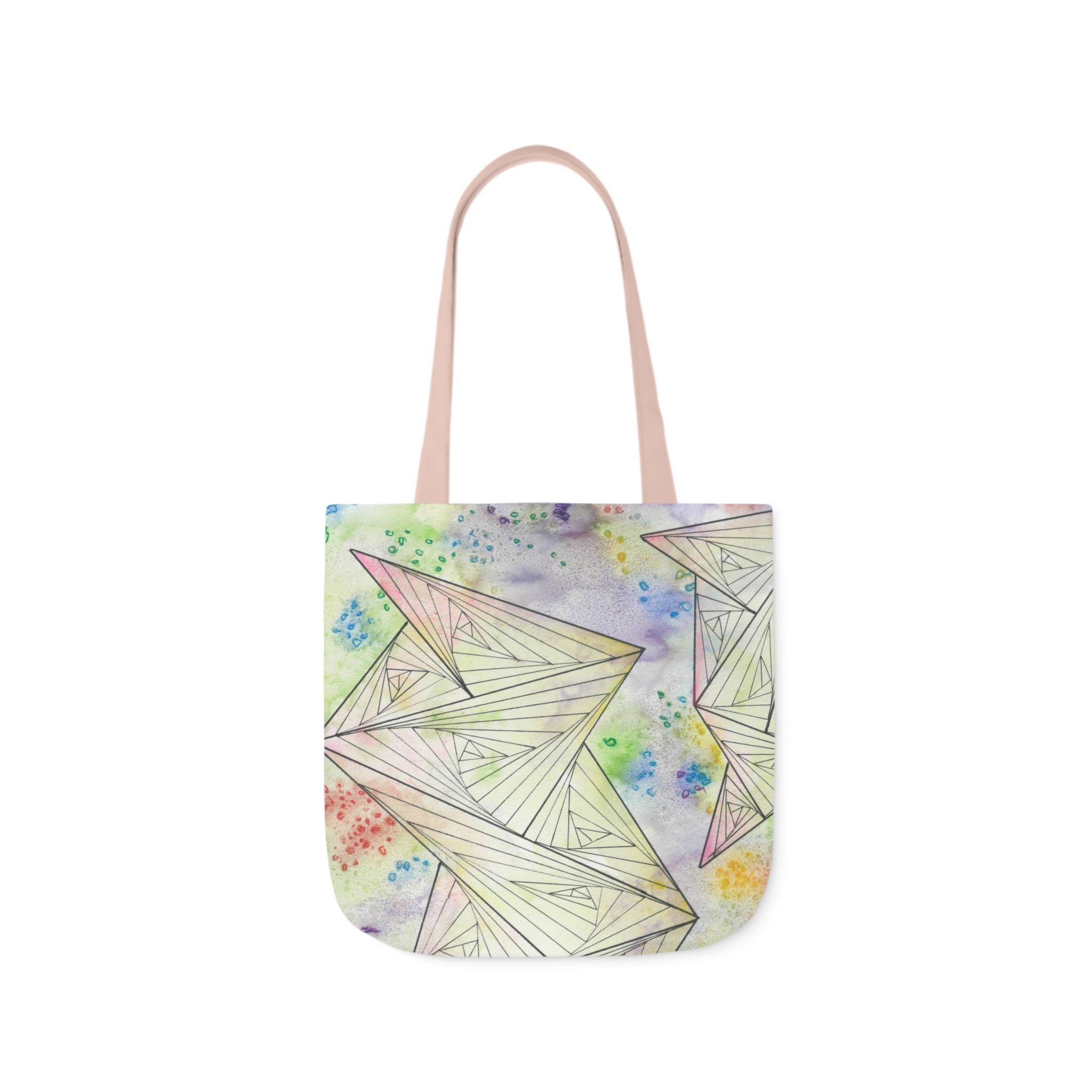 Canvas Tote Bags, Colourful Abstract Designs, 5-Color Straps, 3 Sizes.  For Family and friends or a Special Gift #59 Your Choice