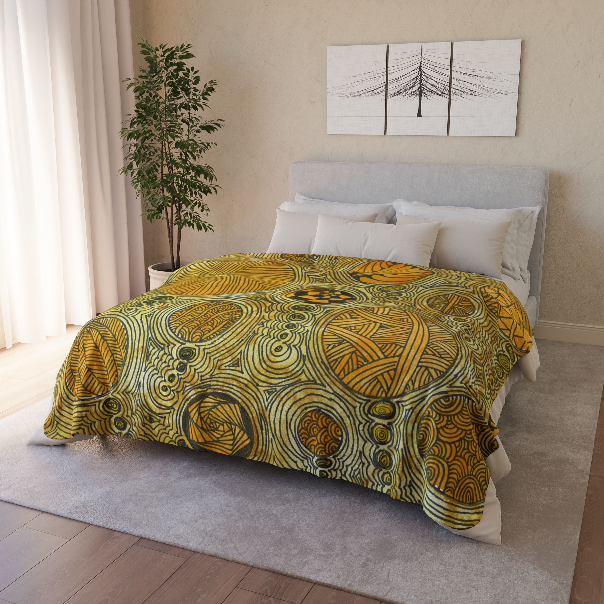 Fleece Throw Blanket, Textured Sherpa Underside, Hemmed, 2 Sizes. Colourful Abstract Design. Perfect for Bedroom, Living Room, or Special Gift #38 The Conversationalist