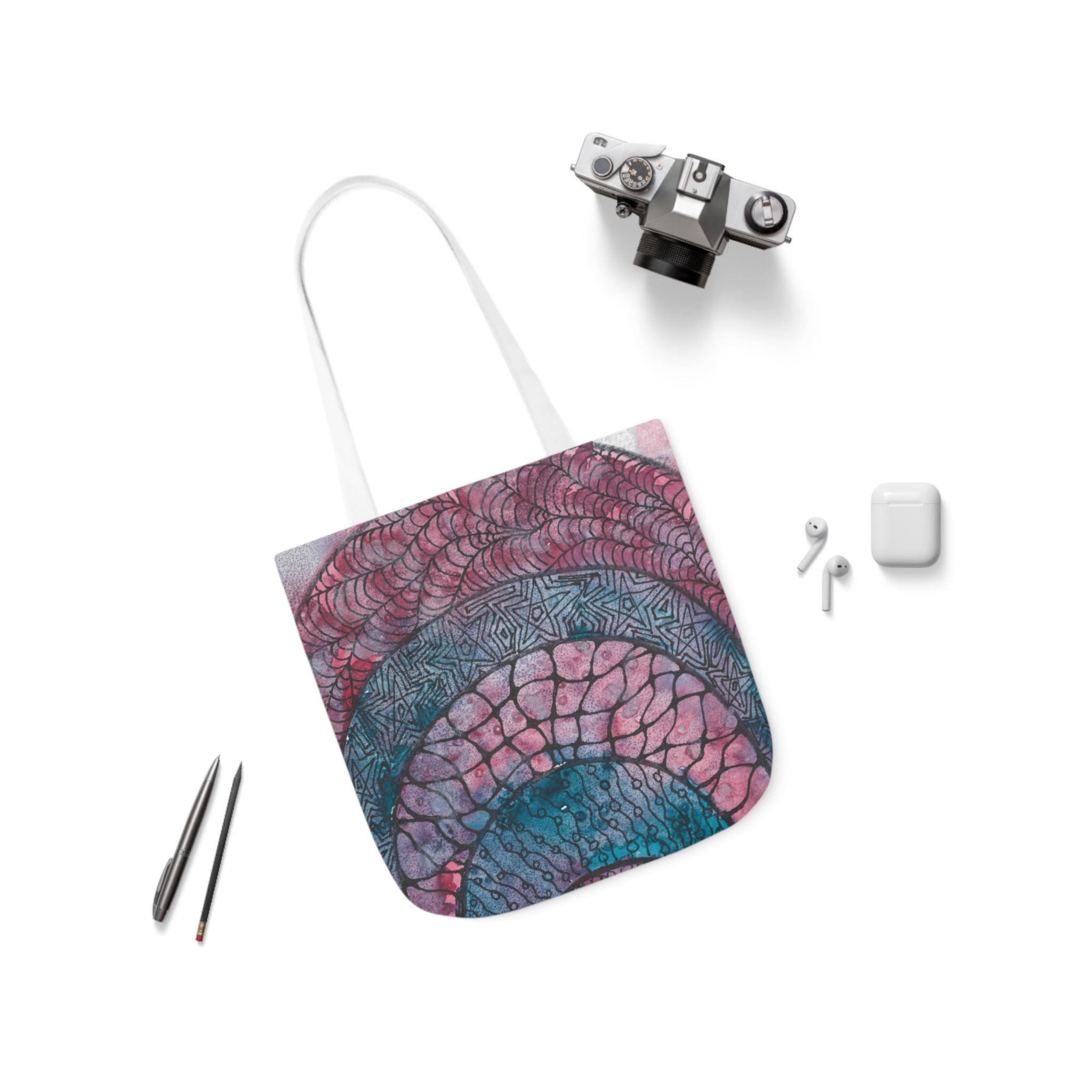 Canvas Tote Bags, Colourful Abstract Designs, 5-Color Straps, 3 Sizes.  For Family and friends or a Special Gift #92 The Goddess Lives