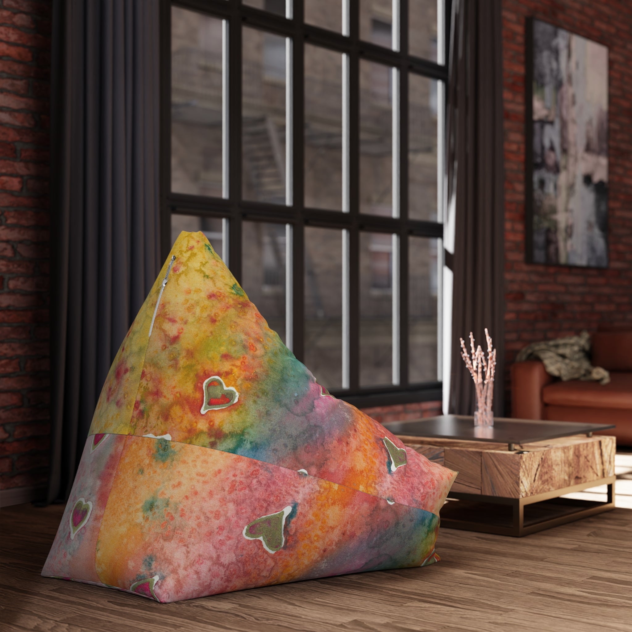 Bean Bag Chair Covers For Indoor & Outdoor - 2 Sizes - Exciting Abstract Design #96 Love, Friendship, integrity