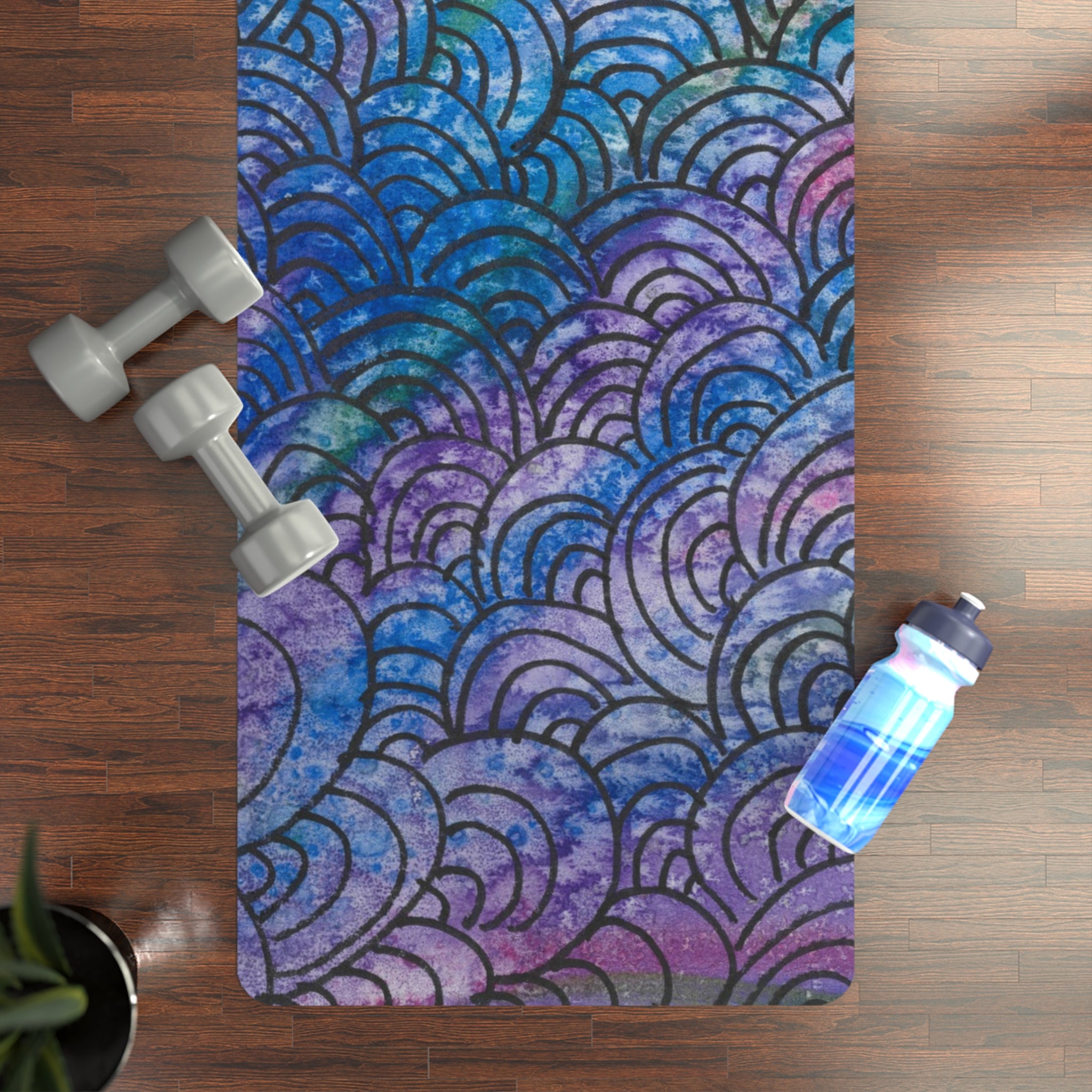 Yoga Mats and Gym Mats. Colourful Abstract Designs. Perfect for Home, Yoga or Gym Class, or a Special Gift #84 Ah The Past