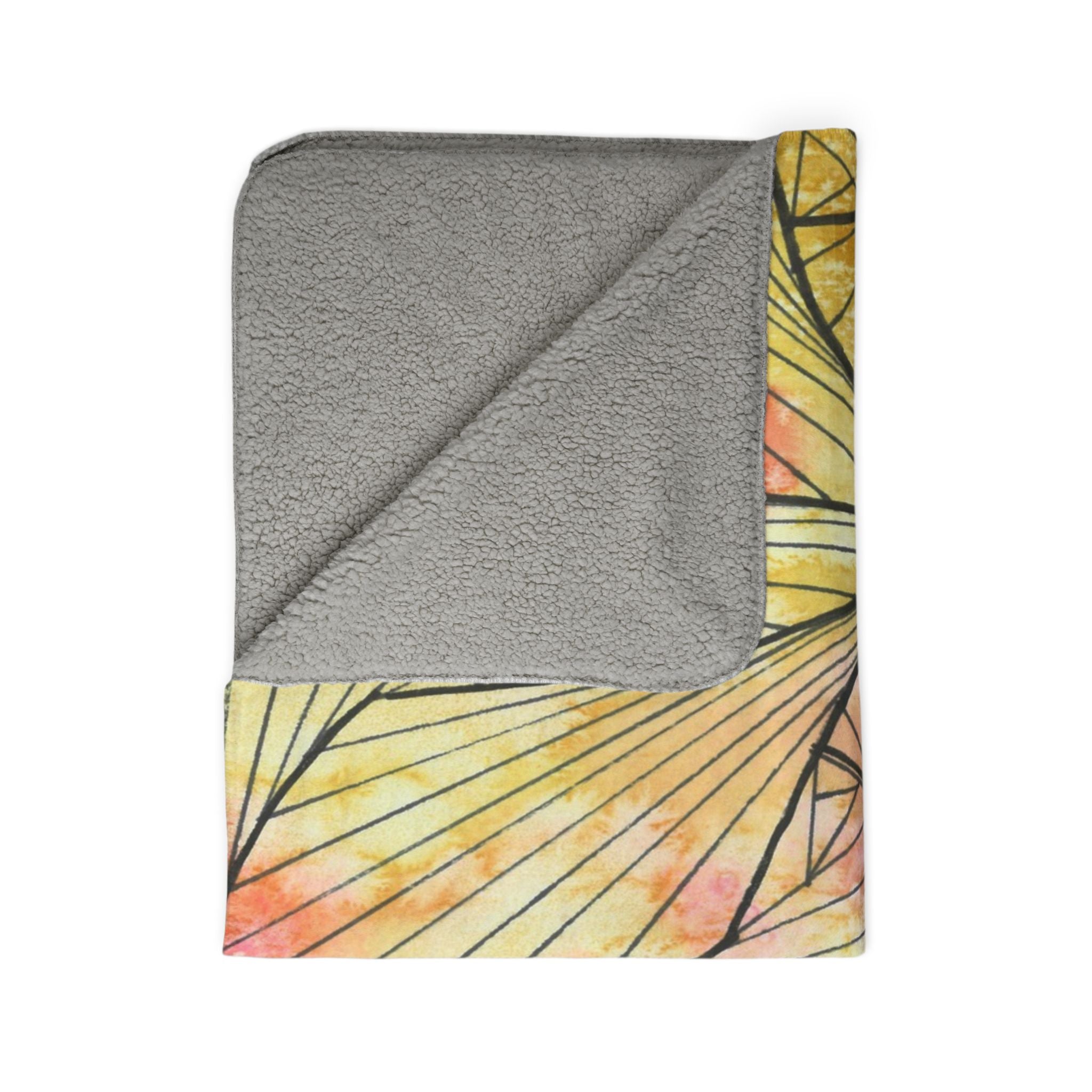 Fleece Throw Blanket, Textured Sherpa Underside, Hemmed, 2 Sizes. Colourful Abstract Design. Perfect for Bedroom, Living Room, or Special Gift #39 Impossible They Said