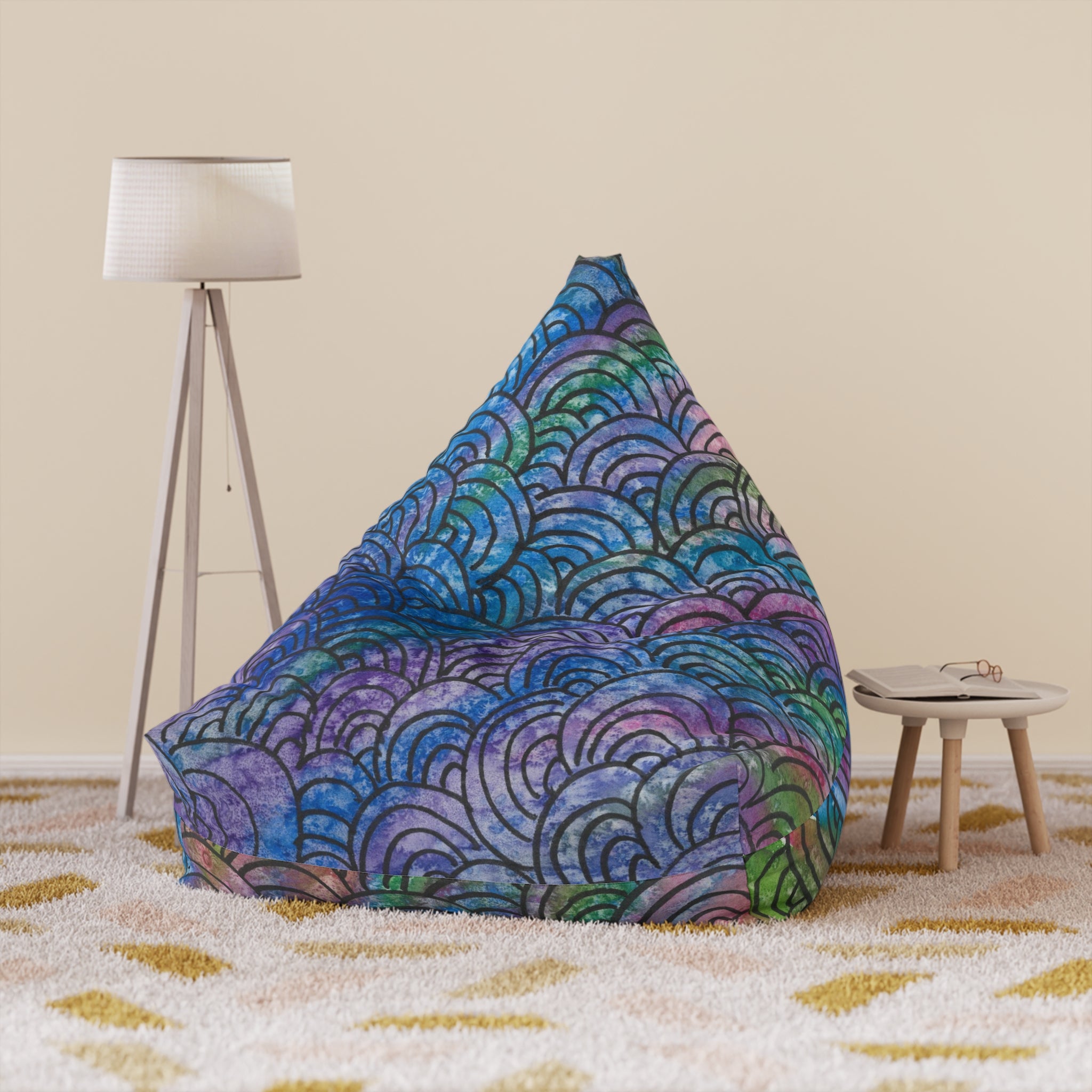 Bean Bag Chair Covers For Indoor & Outdoor - 2 Sizes - Exciting Abstract Design #84 Ah! The Past