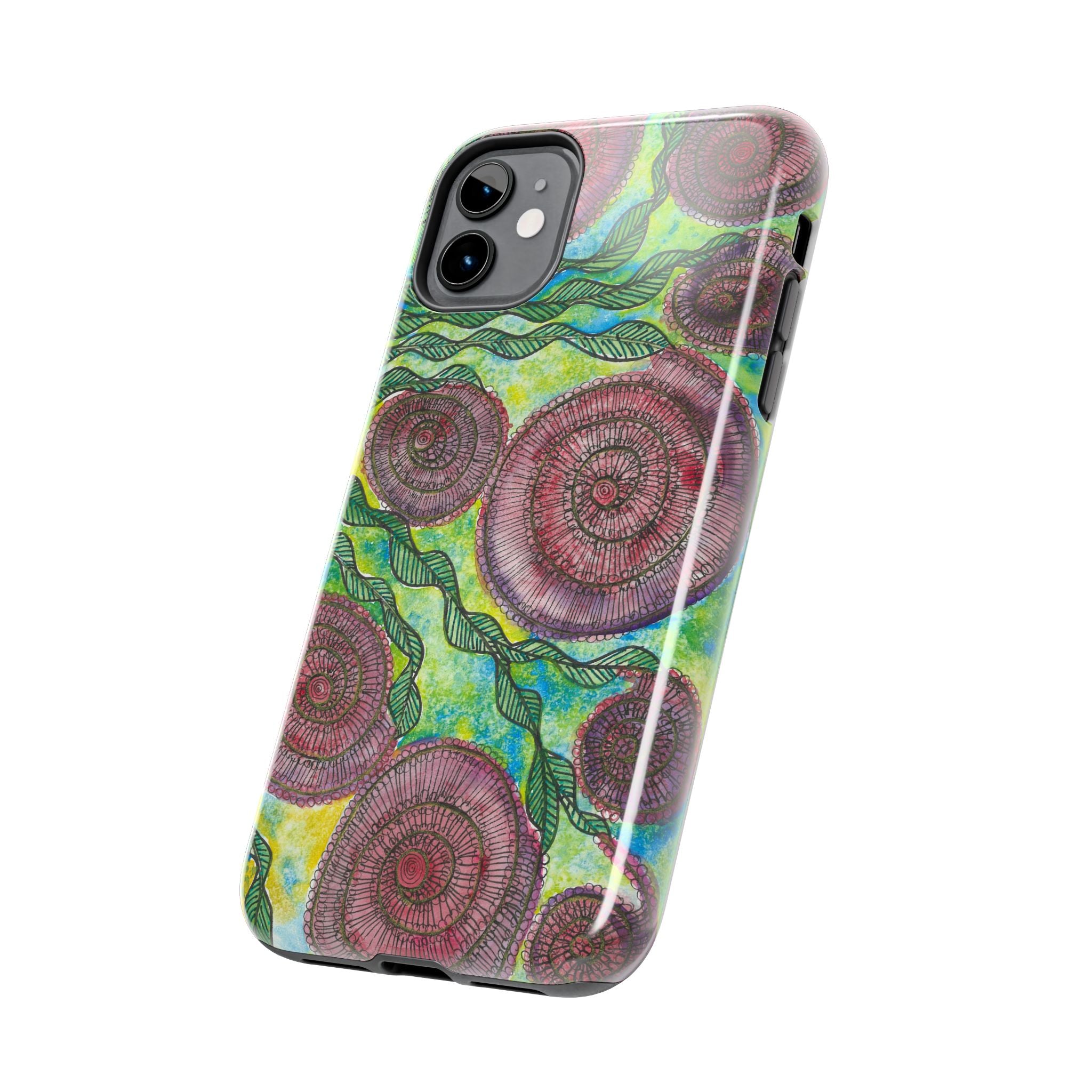 Tough Phone Case - All iPhones and Samsung Galaxys - Exciting Abstract Design #35 Beetroot To Yourself