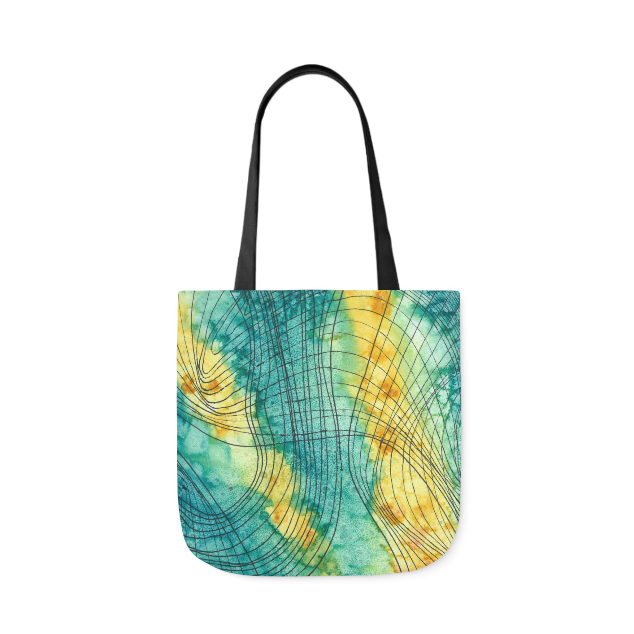 Canvas Tote Bags, Colourful Abstract Designs, 5-Color Straps, 3 Sizes.  For Family and friends or a Special Gift #81 The Only Way Is Up