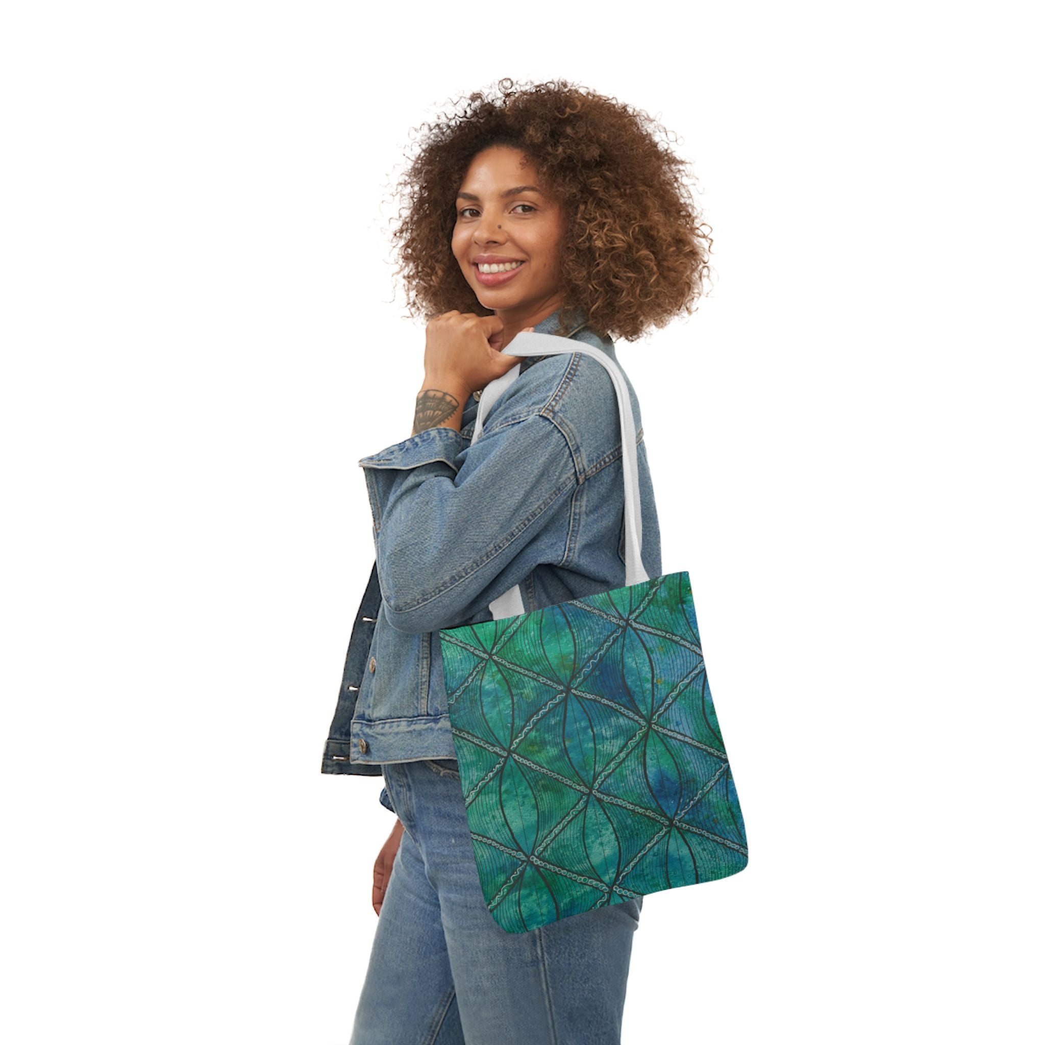 Canvas Tote Bags, Colourful Abstract Designs, 5-Color Straps, 3 Sizes.  For Family and friends or a Special Gift #58 Hows The Serenity