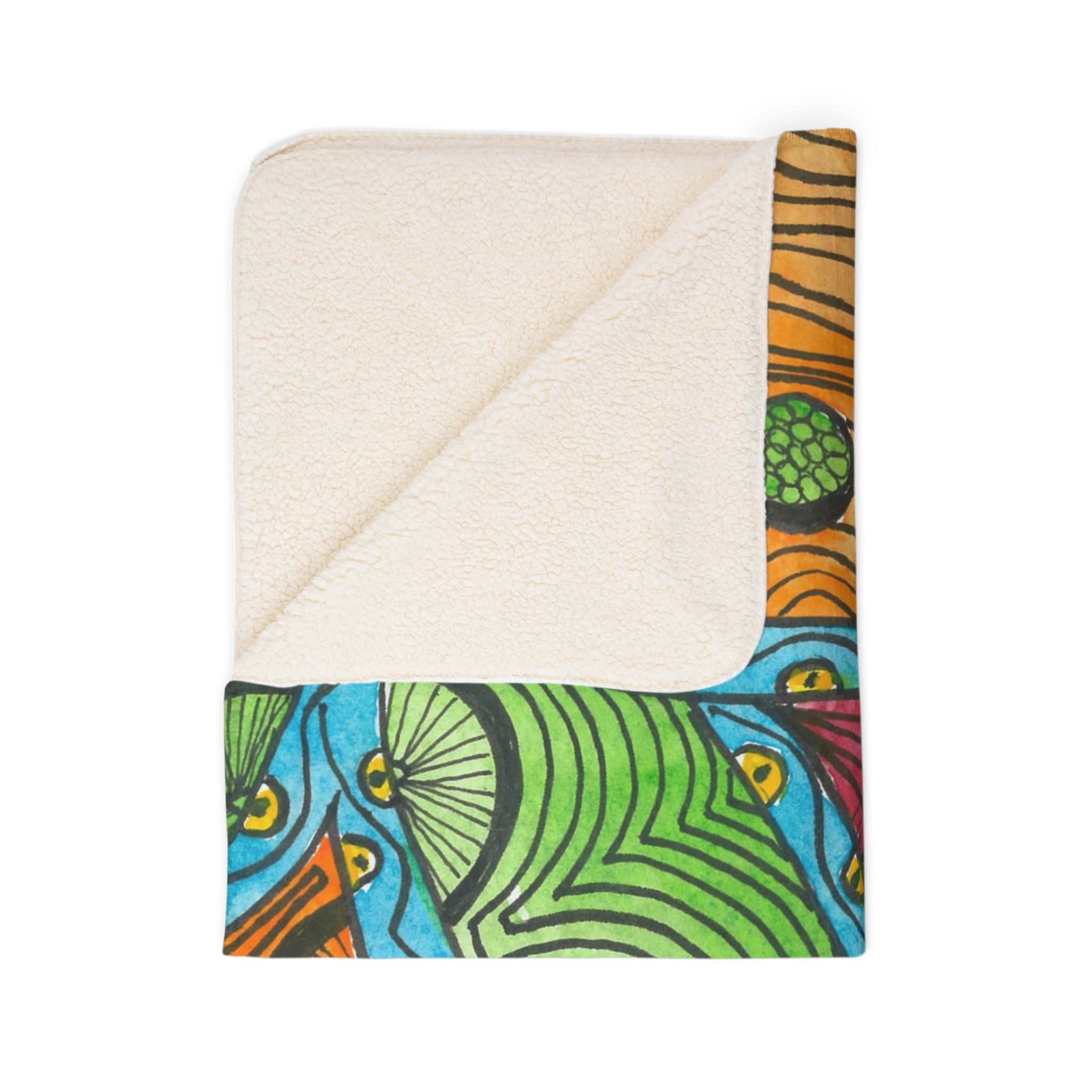 Fleece Throw Blanket, Textured Sherpa Underside, Hemmed, 2 Sizes. Colourful Abstract Design. Perfect for Bedroom, Living Room, or Special Gift #11 Todays The Day