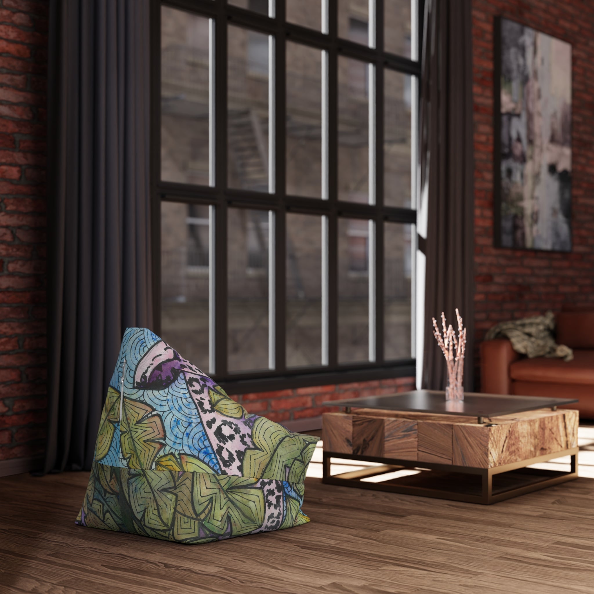 Bean Bag Chair Covers For Indoor & Outdoor - 2 Sizes - Exciting Abstract Design #76 Purrfect Blend