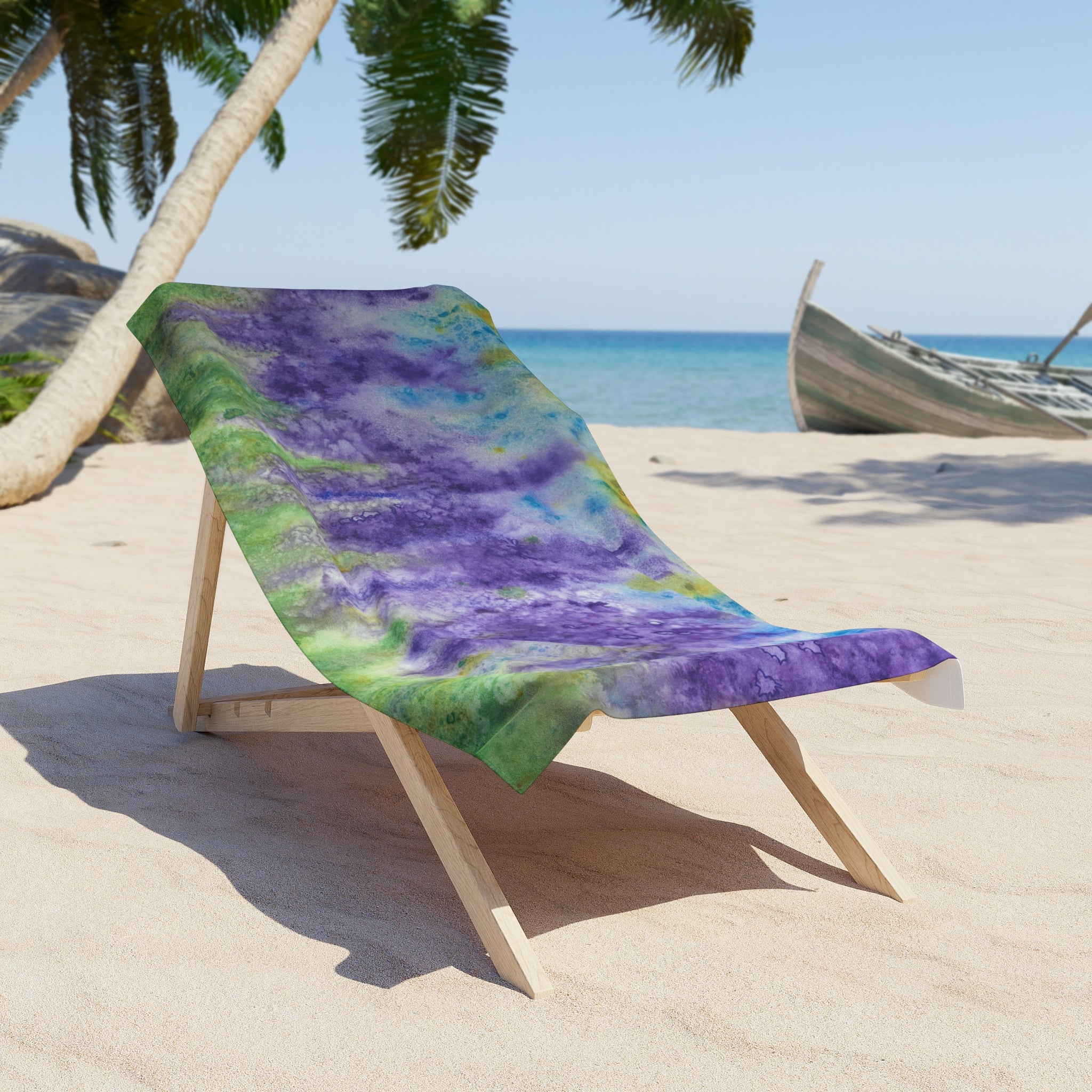 Colourful Abstract Beach Towels, Cotton Loop backing for Durability, 2 Sizes.  For Family and friends or a Special Gift #74 Lavender Fields