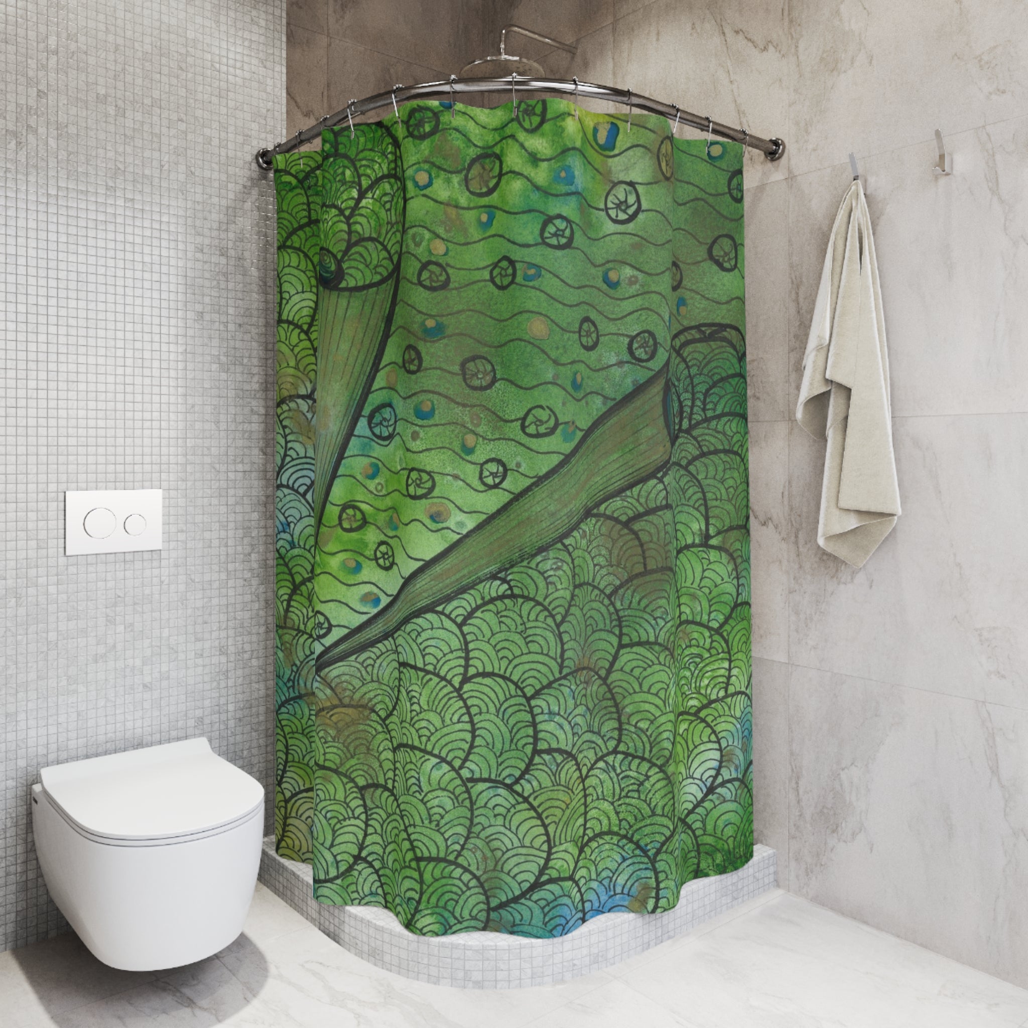 Beautiful Shower Curtains to Refresh Your Bathroom. Colourful Abstract Designs. Perfect For Your Bathroom or Special House-Warming Gift #69 New Horizons