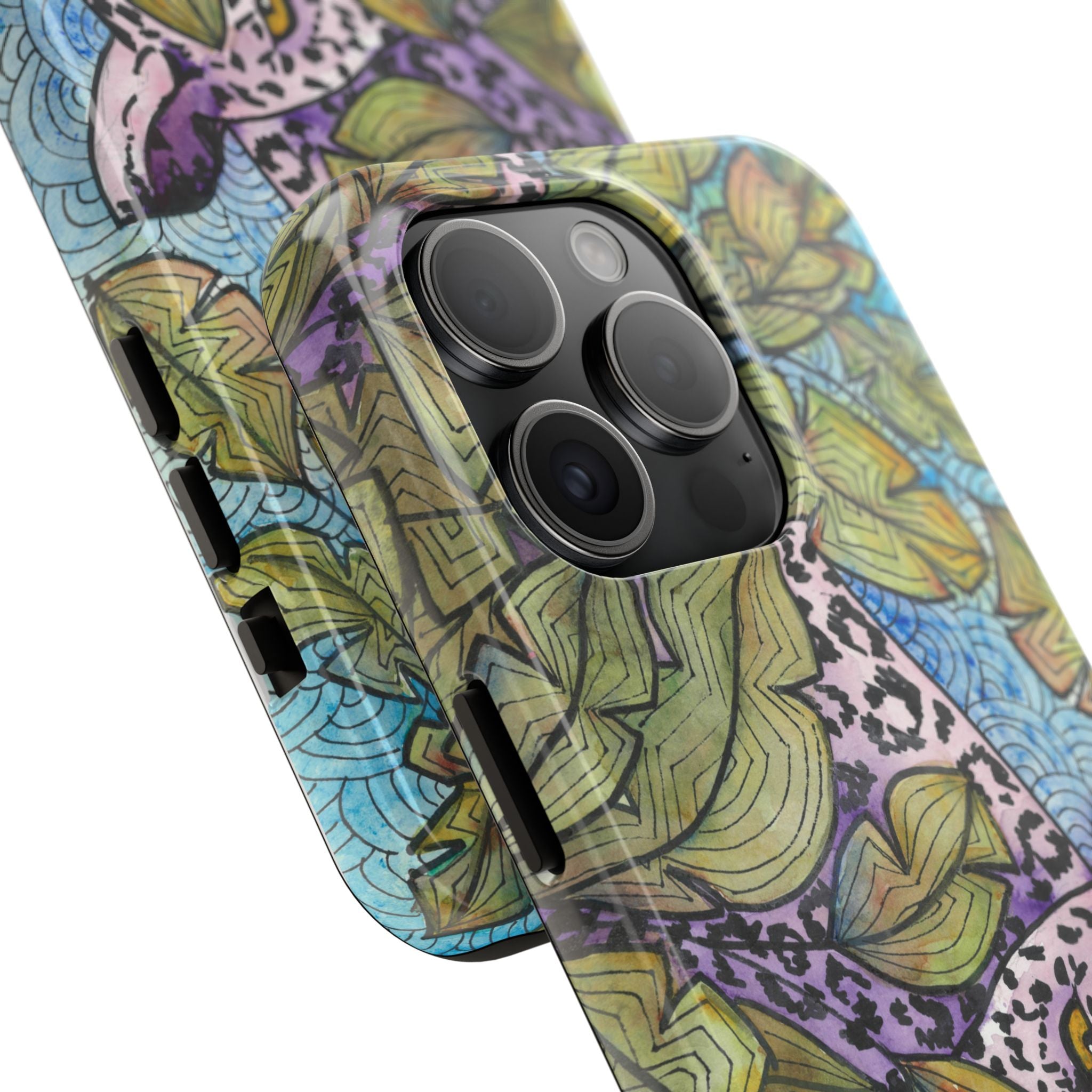 Tough Phone Case - All iPhones and Samsung Galaxys - Exciting Abstract Design #76 Purrfect Blend