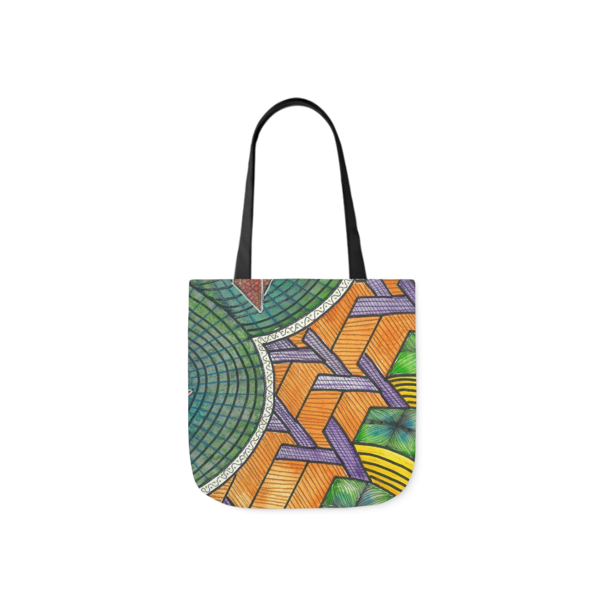 Canvas Tote Bags, Colourful Abstract Designs, 5-Color Straps, 3 Sizes.  For Family and friends or a Special Gift #31 T'Eye Land