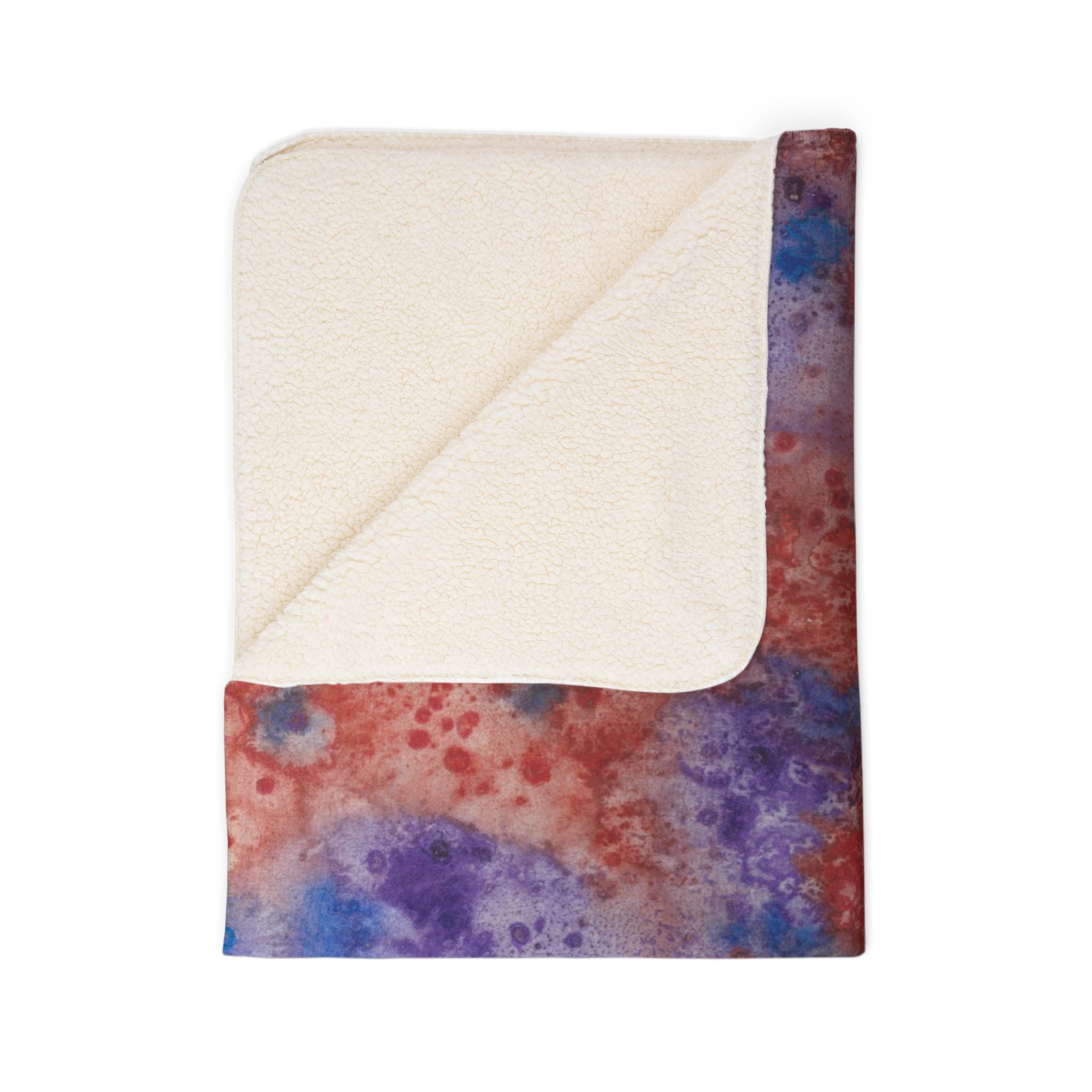 Fleece Throw Blanket, Textured Sherpa Underside, Hemmed, 2 Sizes. Colourful Abstract Design. Perfect for Bedroom, Living Room, or Special Gift #51 In The Beginning