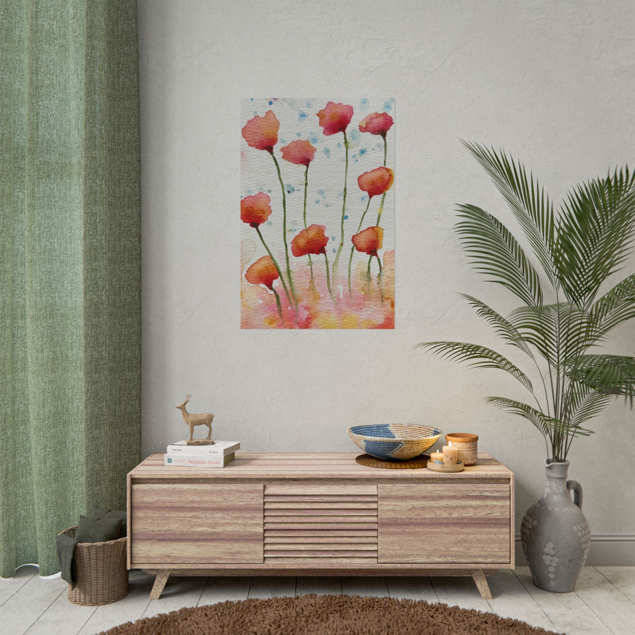 Large Colourful Wall Art, Posters & Prints, For Office, Bedroom or Living Room, or Special Gift #94 Poppies Galore