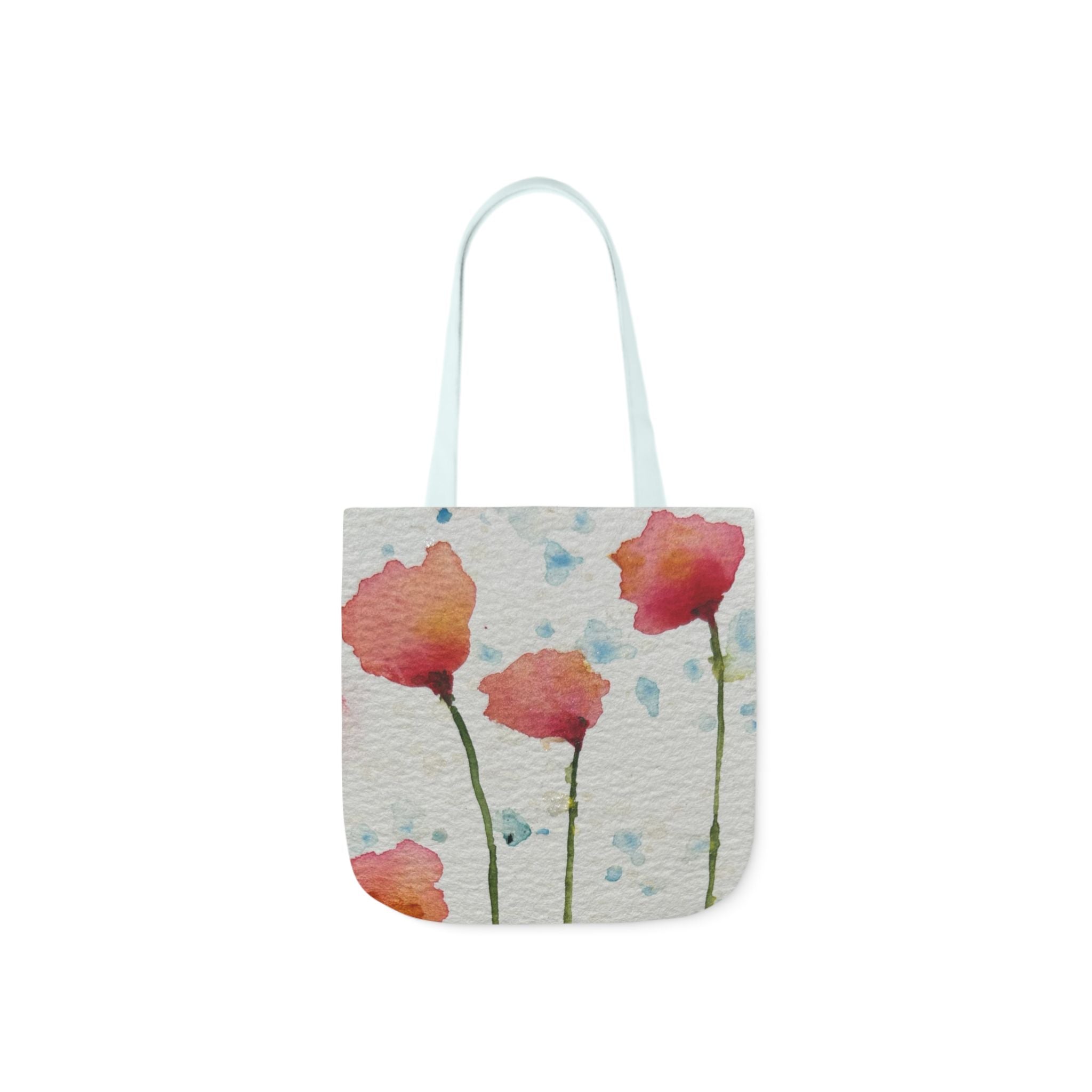 Canvas Tote Bags, Colourful Abstract Designs, 5-Color Straps, 3 Sizes.  For Family and friends or a Special Gift #94 Poppies Galore