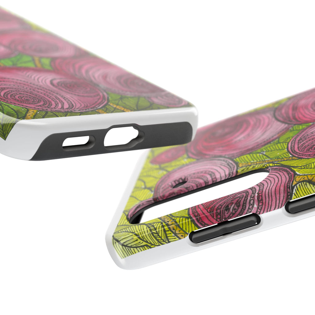 Tough Phone Case - All iPhones and Samsung Galaxys - Exciting Abstract Design #9 Spaced Blossoms