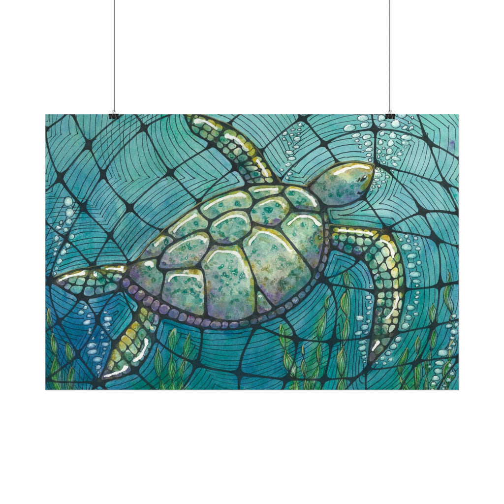 Large Colourful Wall Art, Posters & Prints, For Office, Bedroom or Living Room, or Special Gift #73 Turtling Along