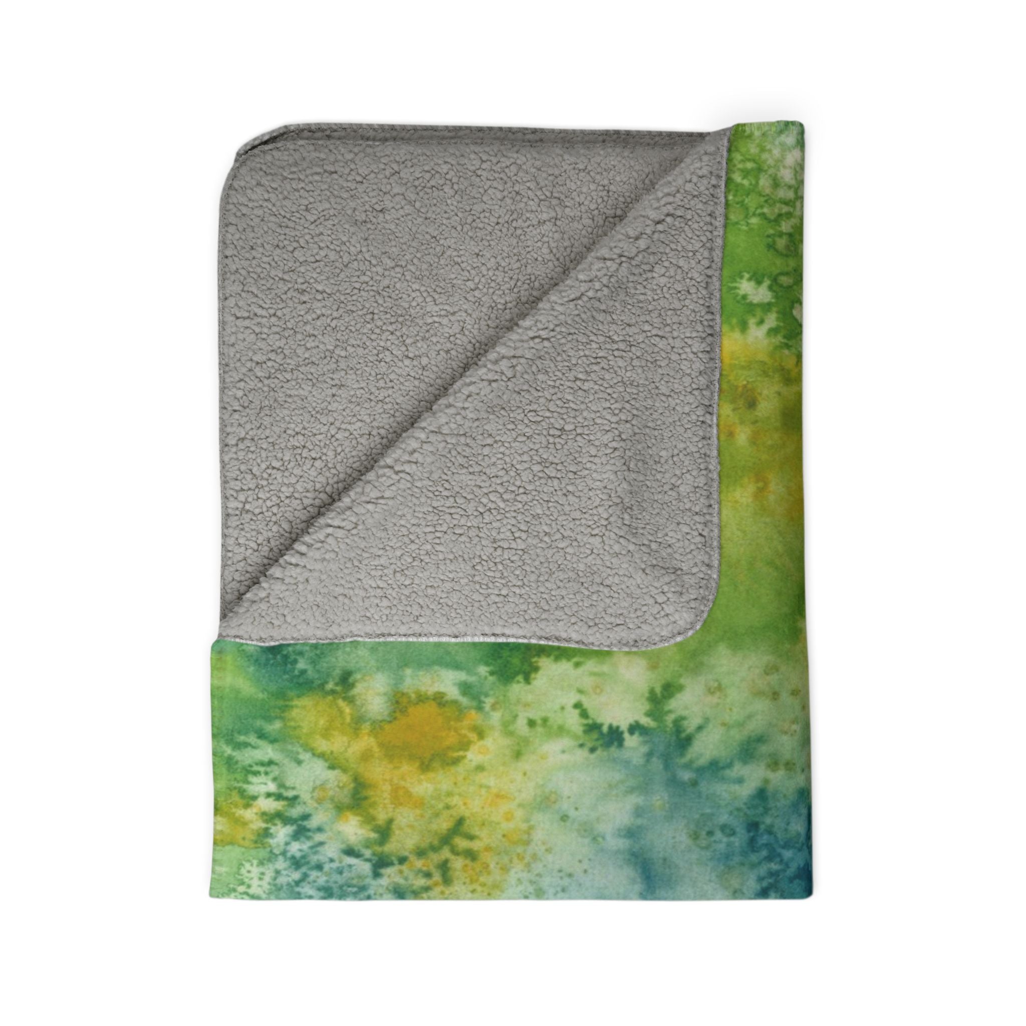Fleece Throw Blanket, Textured Sherpa Underside, Hemmed, 2 Sizes. Colourful Abstract Design. Perfect for Bedroom, Living Room, or Special Gift #52 View From Above