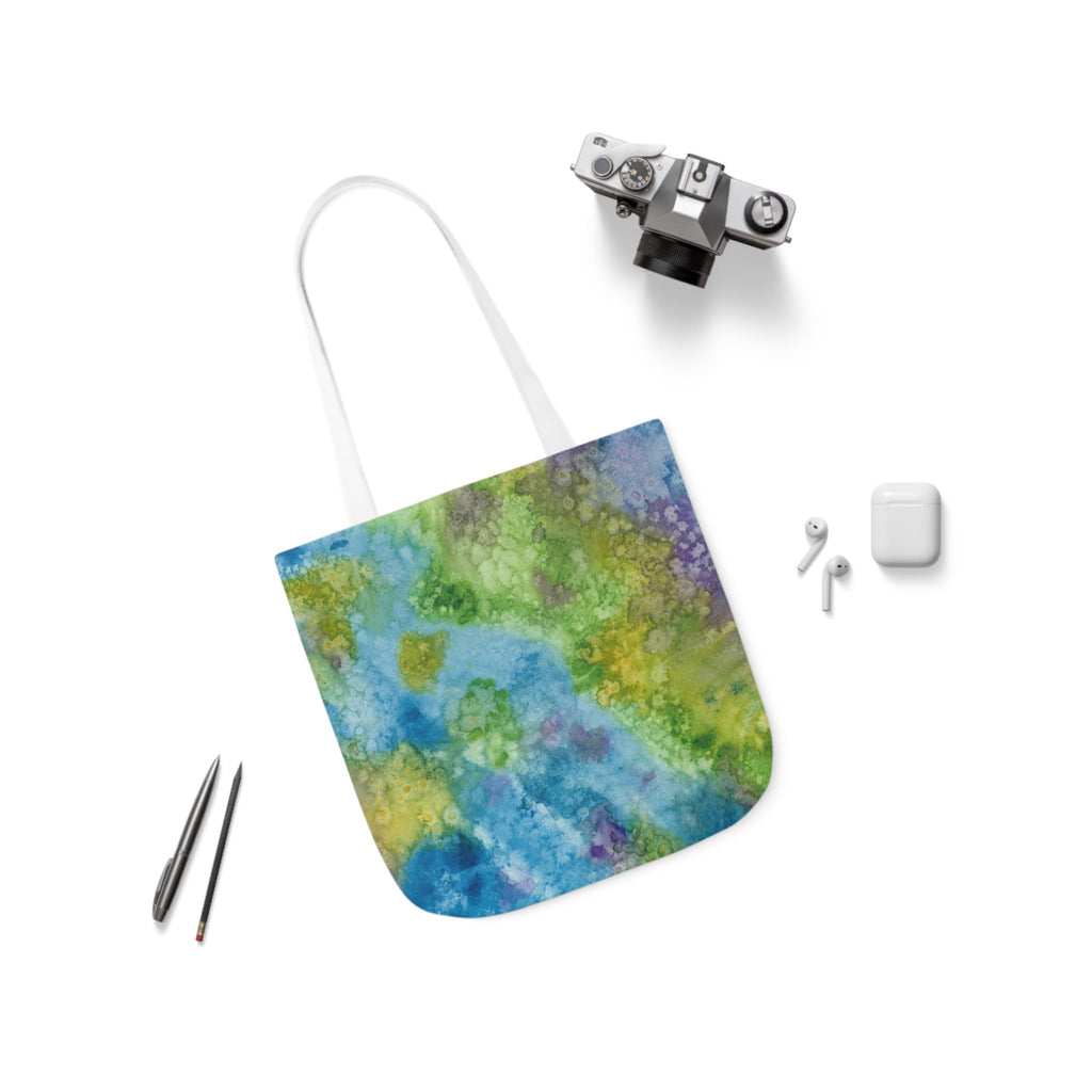 Canvas Tote Bags, Colourful Abstract Designs, 5-Color Straps, 3 Sizes.  For Family and friends or a Special Gift #60 Happy Holidays