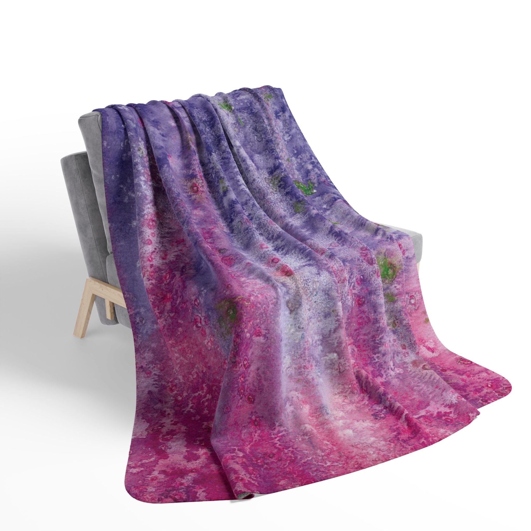 Fleece Throw Blanket, Textured Sherpa Underside, Hemmed, 2 Sizes. Colourful Abstract Design. Perfect for Bedroom, Living Room, or Special Gift #86 Birthday Fairies