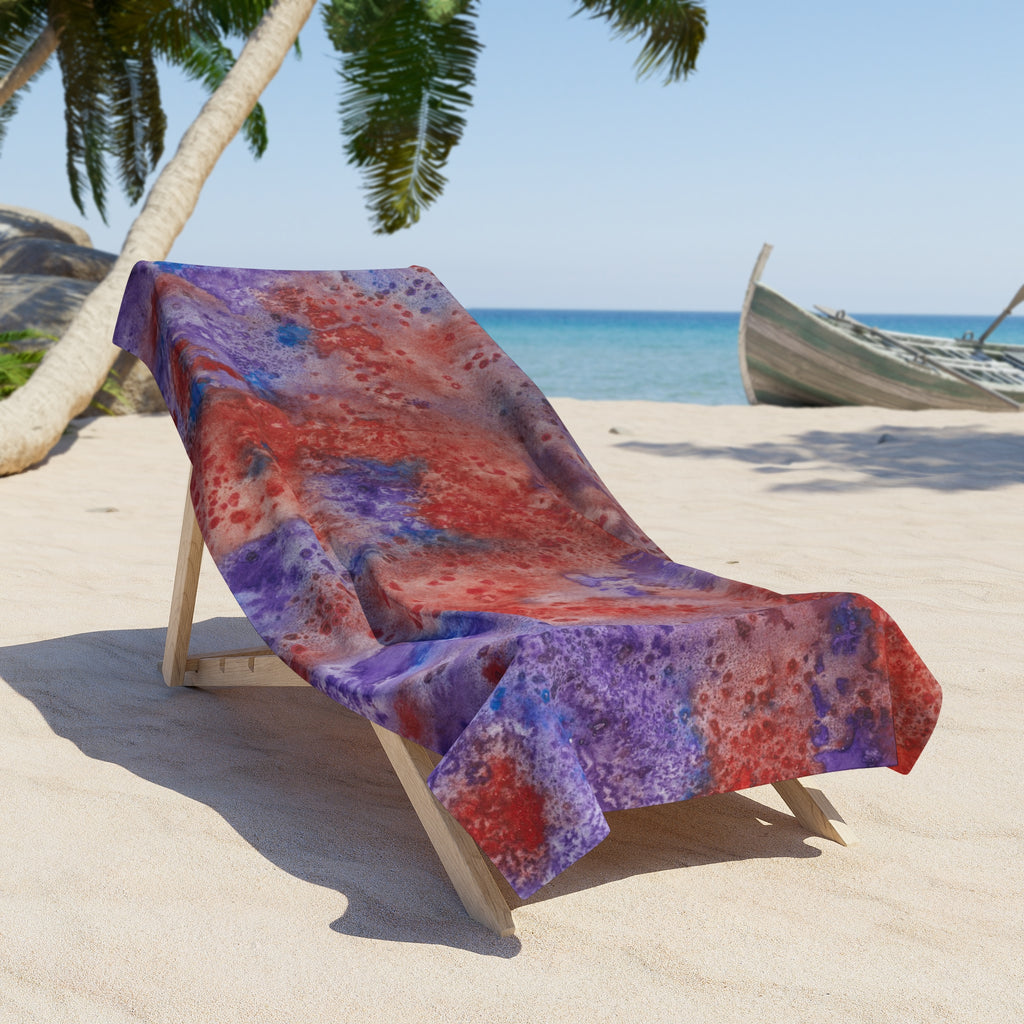 Colourful Abstract Beach Towels, Cotton Loop backing for Durability, 2 Sizes.  For Family and friends or a Special Gift #51 In The Beginning