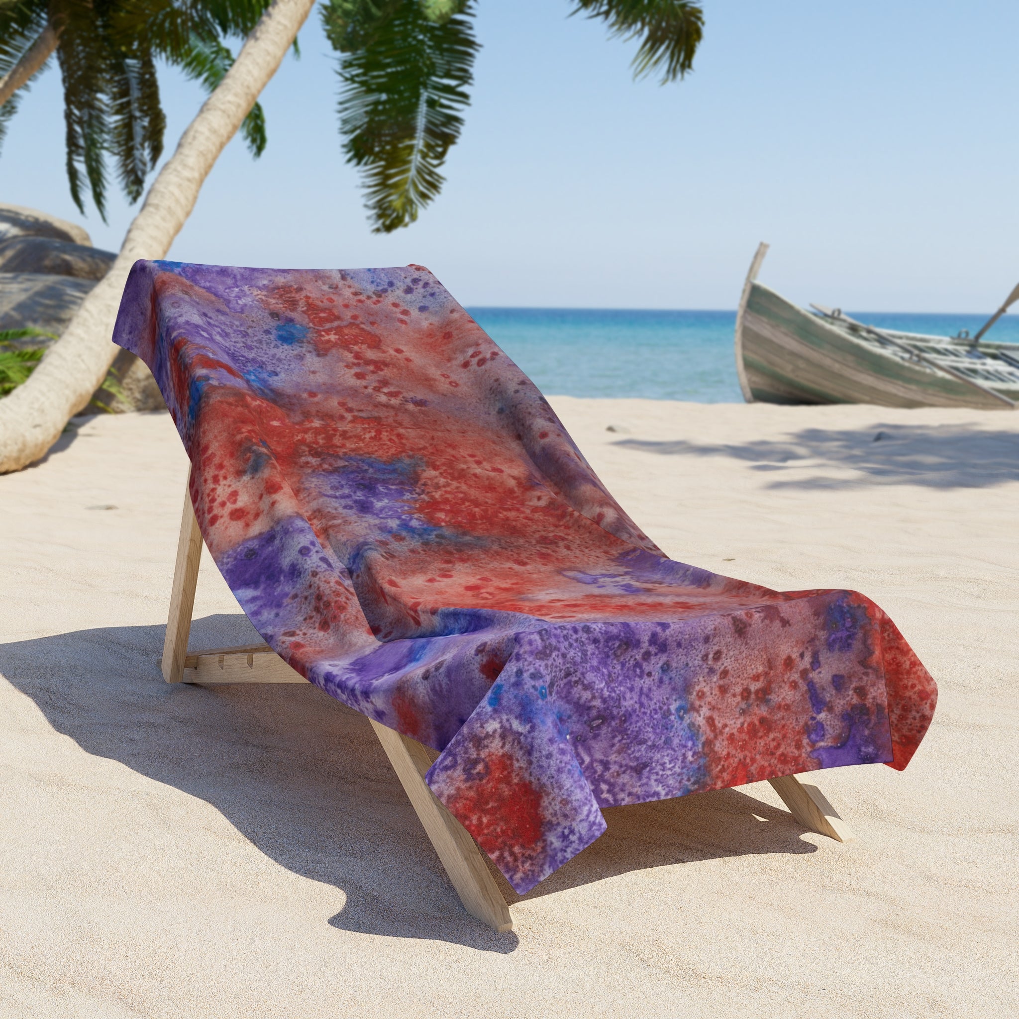 Colourful Abstract Beach Towels, Cotton Loop backing for Durability, 2 Sizes.  For Family and friends or a Special Gift #51 In The Beginning