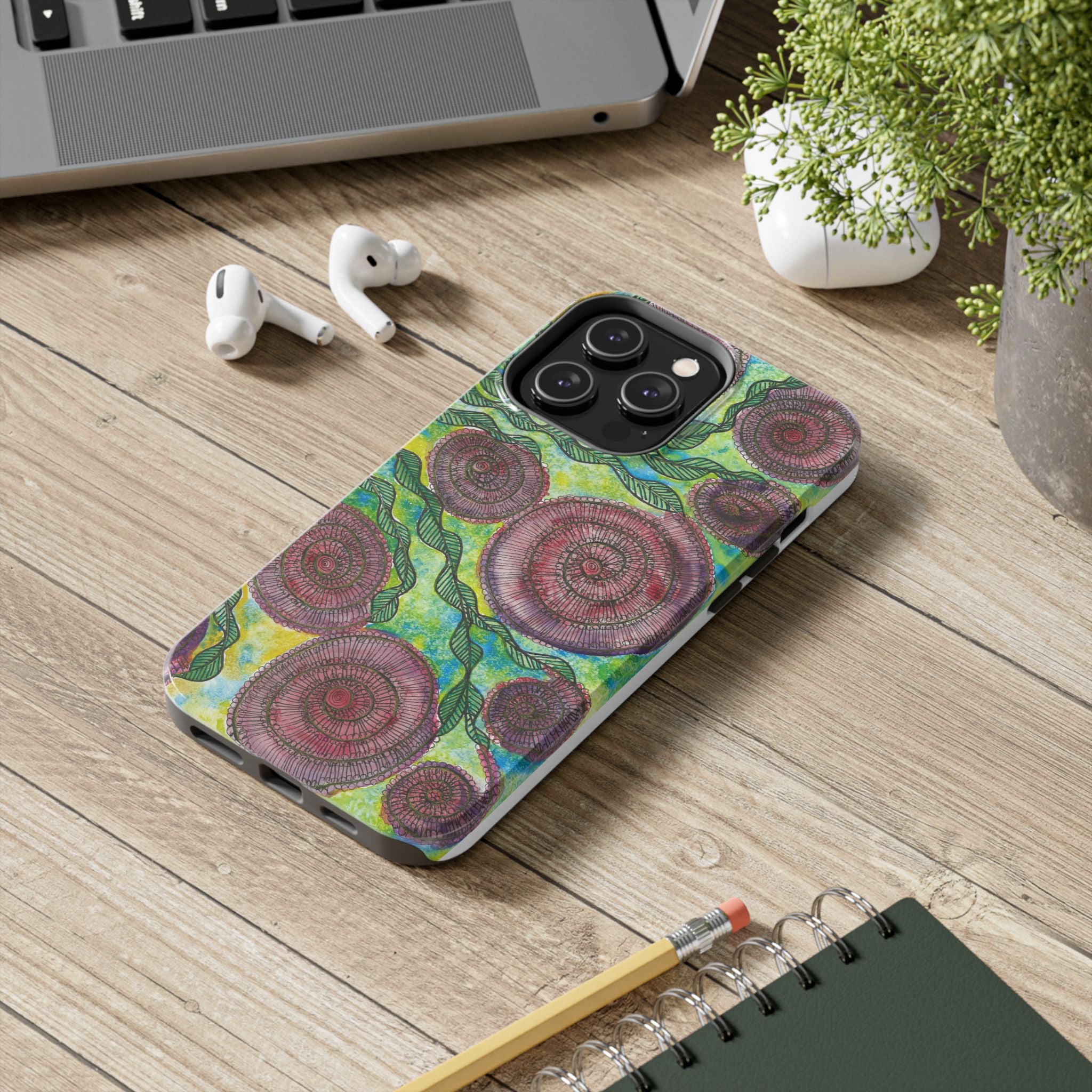 Tough Phone Case - All iPhones and Samsung Galaxys - Exciting Abstract Design #35 Beetroot To Yourself