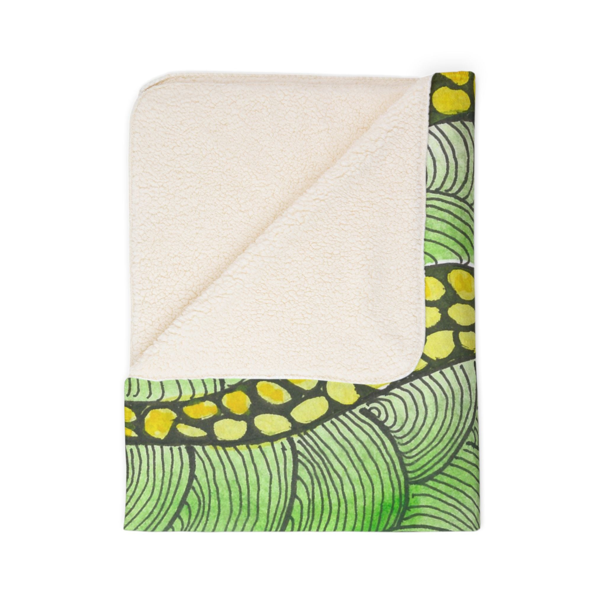 Fleece Throw Blanket, Textured Sherpa Underside, Hemmed, 2 Sizes. Colourful Abstract Design. Perfect for Bedroom, Living Room, or Special Gift #13 Watcha Thinking