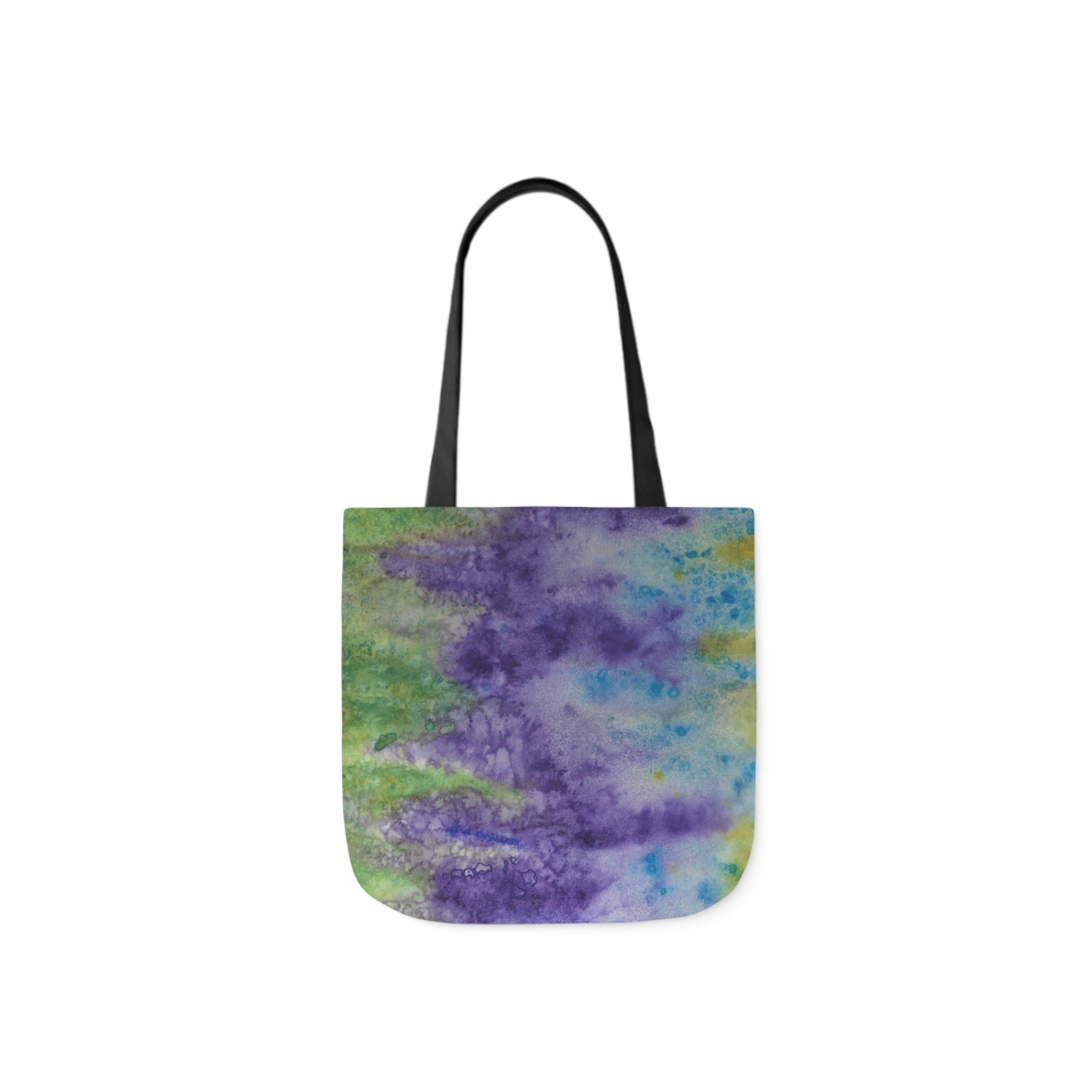 Canvas Tote Bags, Colourful Abstract Designs, 5-Color Straps, 3 Sizes.  For Family and friends or a Special Gift #74 Lavender Fields