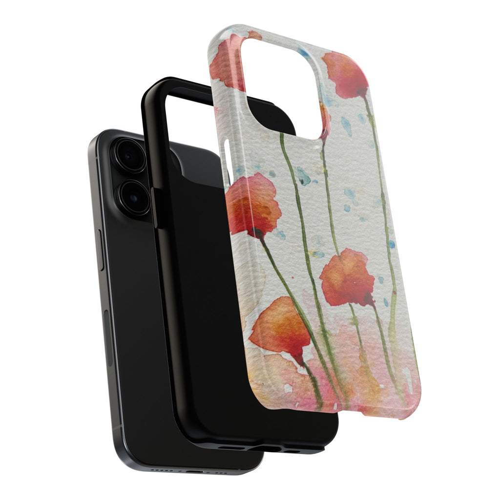 Tough Phone Case - All iPhones and Samsung Galaxys - Exciting Abstract Design #94 Poppies Galore