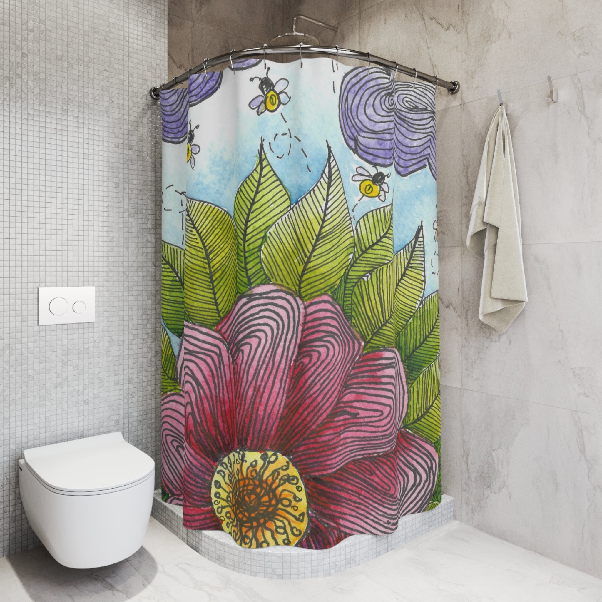 Beautiful Shower Curtains to Refresh Your Bathroom. Colourful Abstract Designs. Perfect For Your Bathroom or Special House-Warming Gift #4 Bloom'n