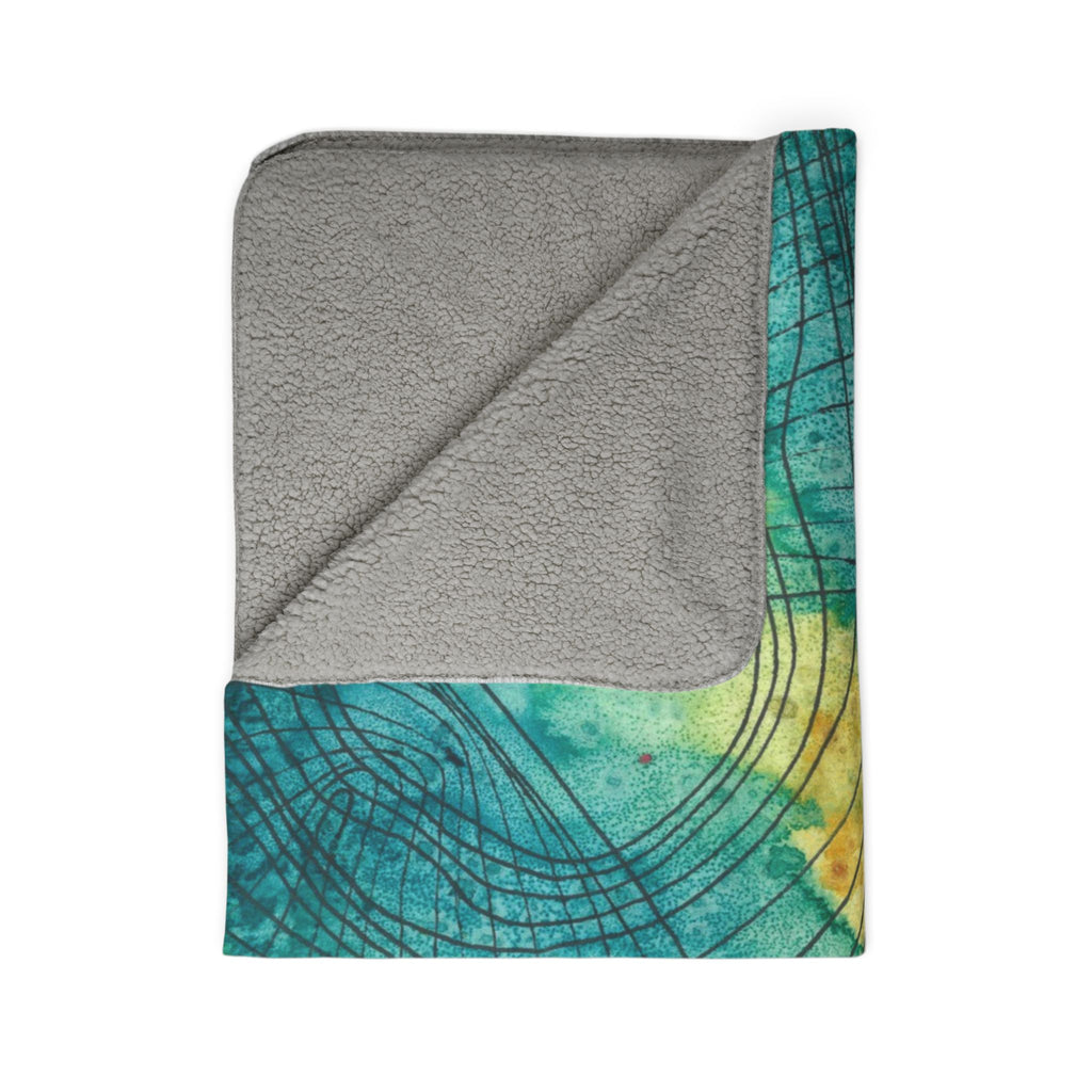 Fleece Throw Blanket, Textured Sherpa Underside, Hemmed, 2 Sizes. Colourful Abstract Design. Perfect for Bedroom, Living Room, or Special Gift #81 The Only Way Is Up
