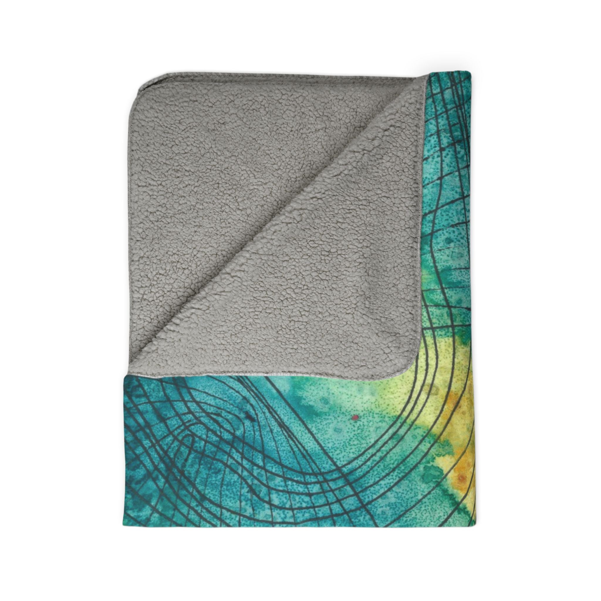 Fleece Throw Blanket, Textured Sherpa Underside, Hemmed, 2 Sizes. Colourful Abstract Design. Perfect for Bedroom, Living Room, or Special Gift #81 The Only Way Is Up