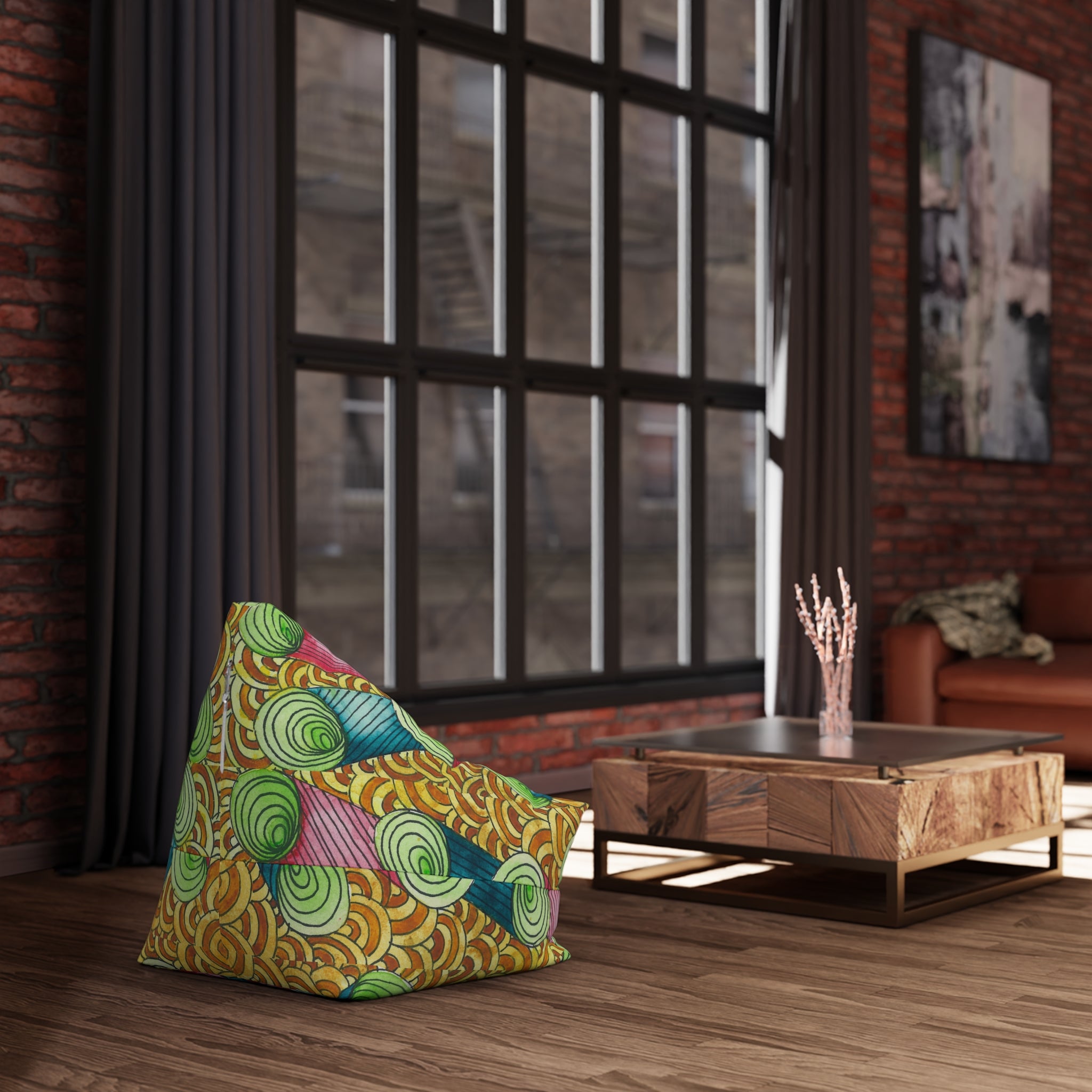 Bean Bag Chair Covers For Indoor & Outdoor - 2 Sizes - Exciting Abstract Design #93 On A Mission