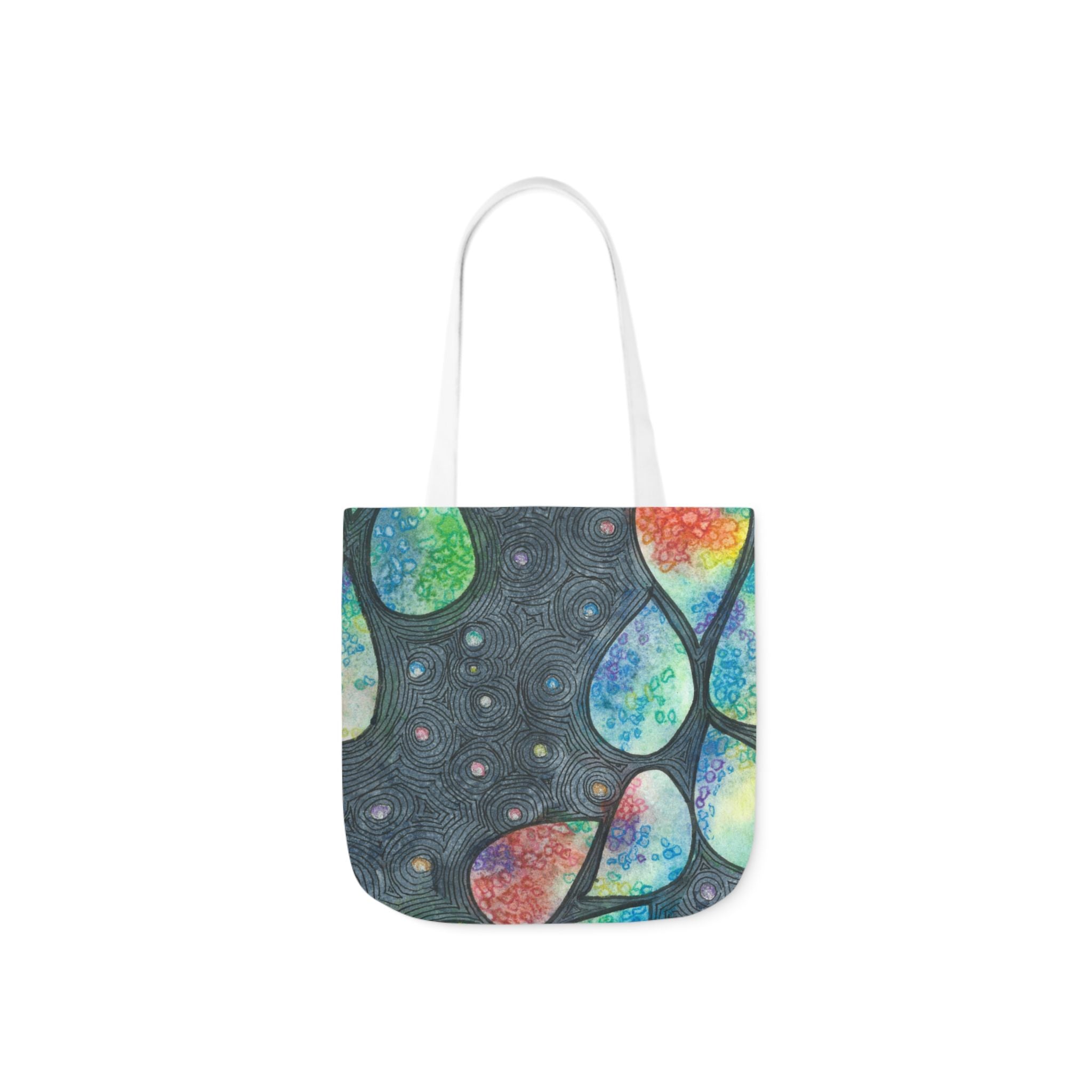 Canvas Tote Bags, Colourful Abstract Designs, 5-Color Straps, 3 Sizes.  For Family and friends or a Special Gift #30 Give Us A Minute